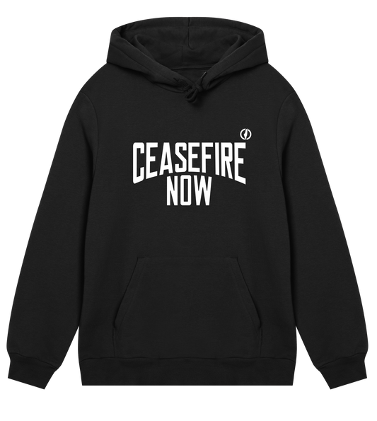 CEASEFIRE NOW HOOD - BLACK/WHITE